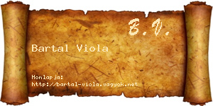 Bartal Viola névjegykártya